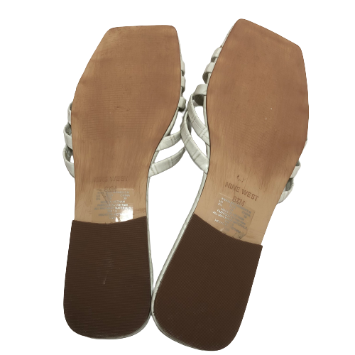 Nine West White Strappy Flat Sandals | Pre Loved |