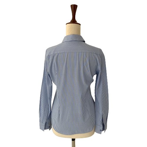 Marks & Spencer Blue Striped Embroidered Shirt  | Gently Used |