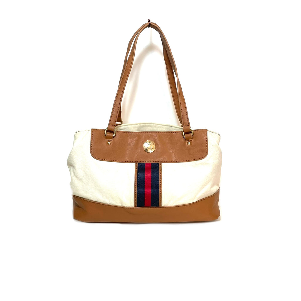 Tommy Hilfiger Cream Canvas Tote | Pre Loved |
