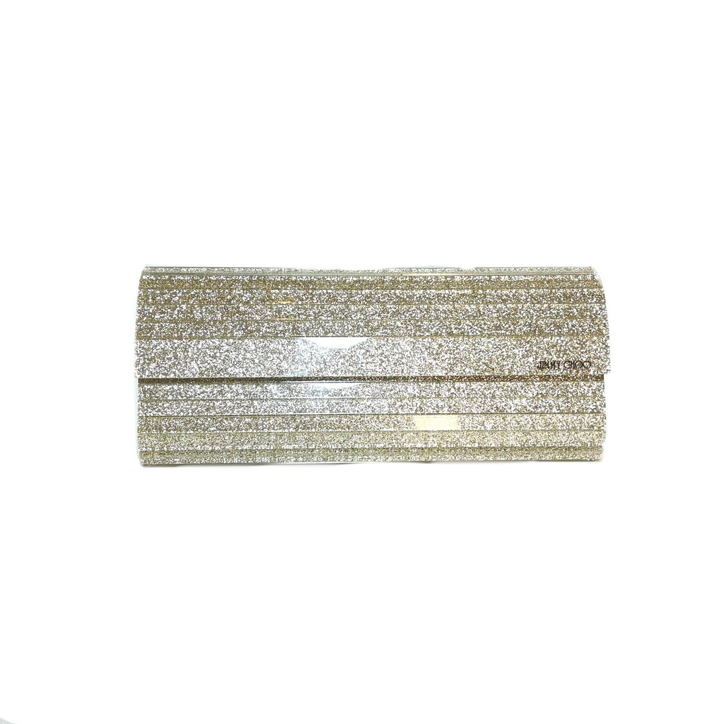 Jimmy Choo 'Sweetie' Silver Glitter Acrylic Clutch Bag | Gently Used |