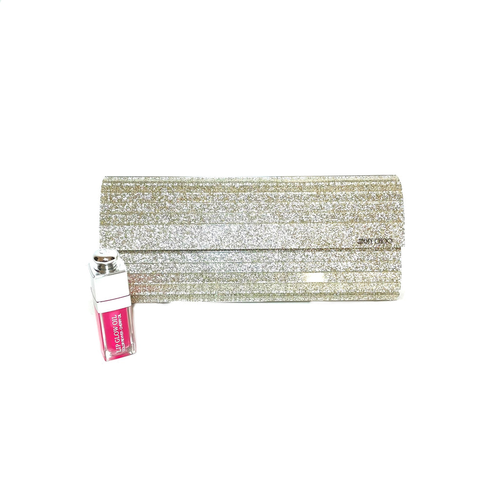 Jimmy Choo 'Sweetie' Silver Glitter Acrylic Clutch Bag | Gently Used |