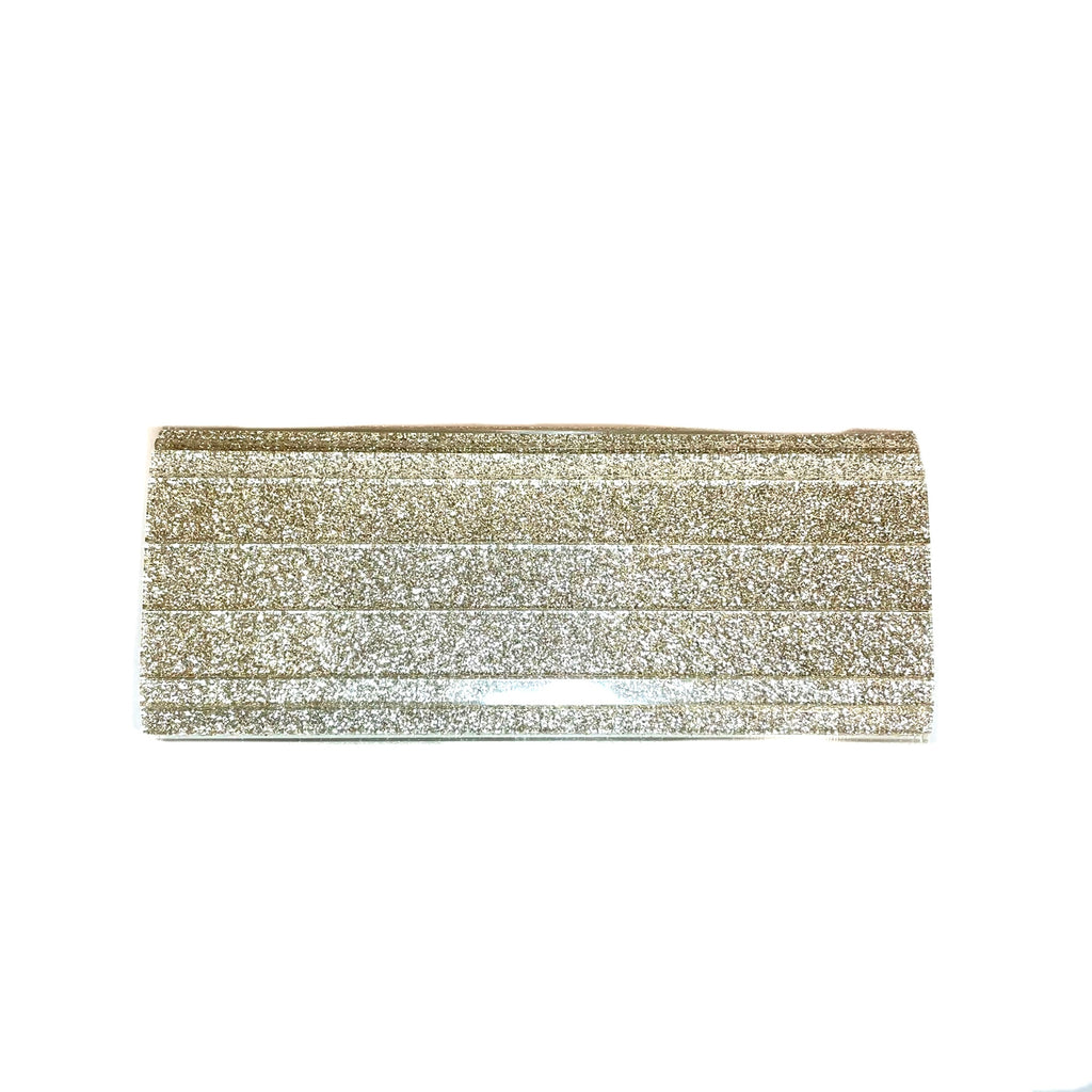 Jimmy Choo 'Sweetie' Silver Glitter Acrylic Clutch Bag | Gently Used |
