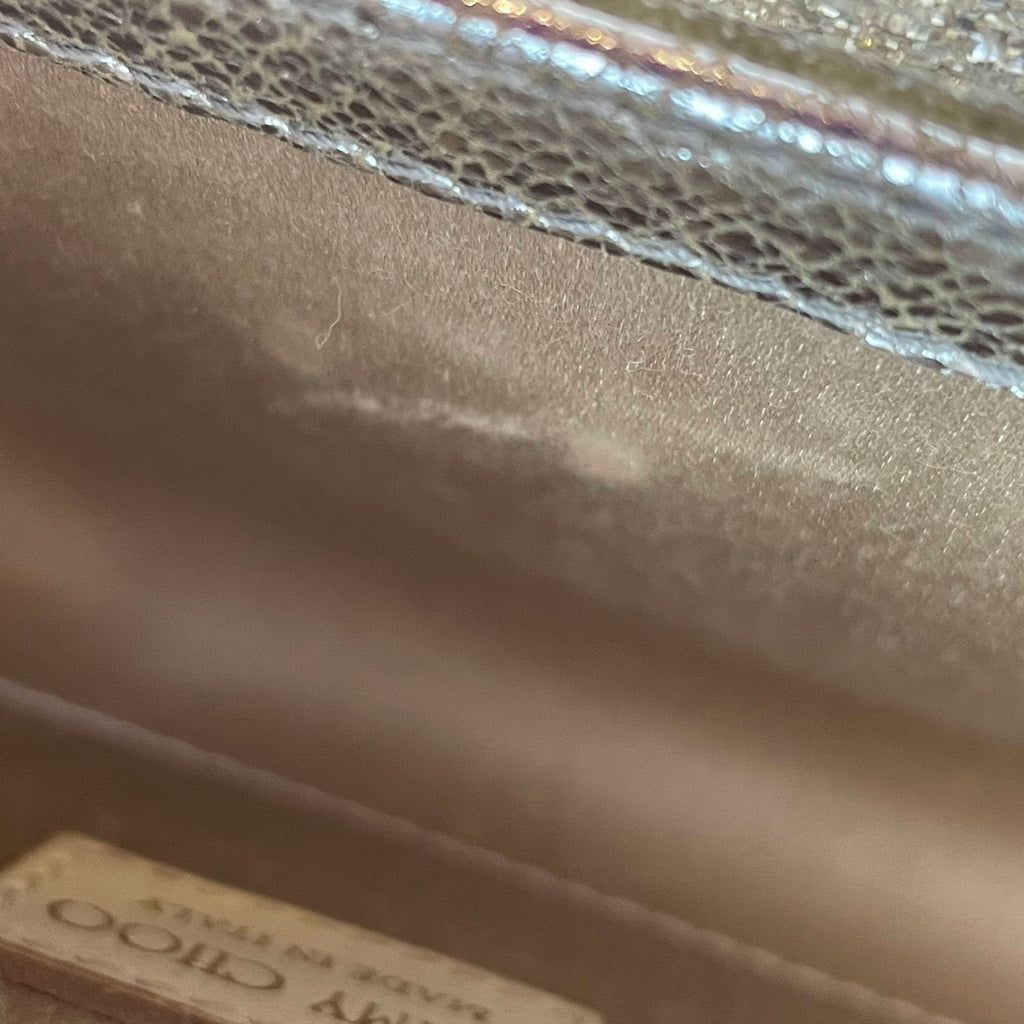 Jimmy Choo 'Sweetie' Silver Glitter Acrylic Clutch Bag | Gently Used |