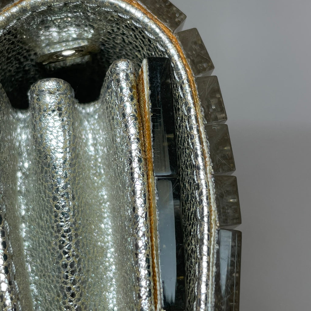 Jimmy Choo 'Sweetie' Silver Glitter Acrylic Clutch Bag | Gently Used |