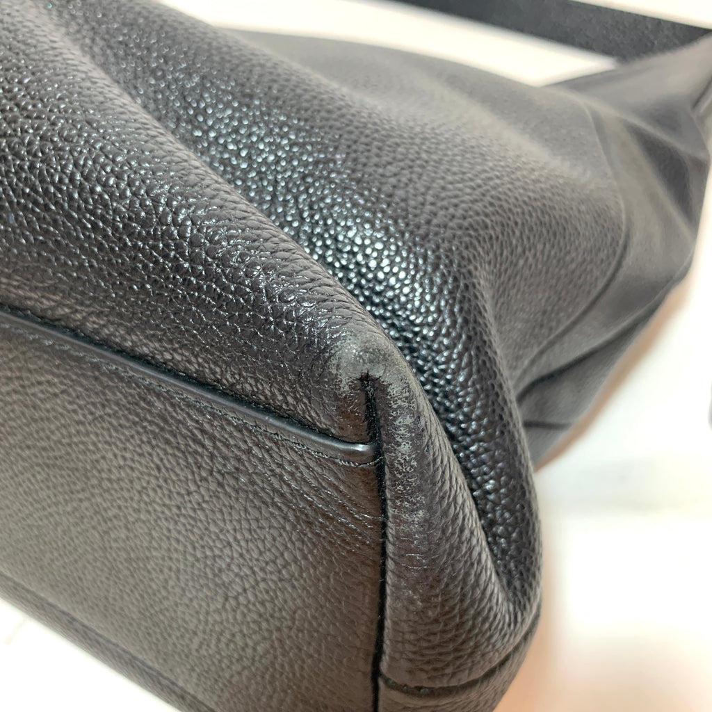 Michael Kors Black Pebbled Leather Hobo Shoulder Bag | Gently Used |