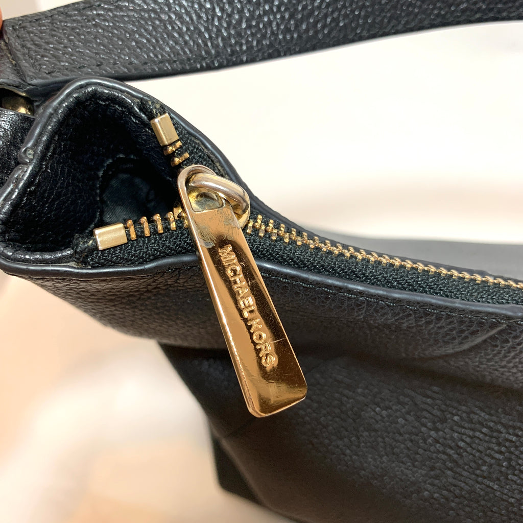 Michael Kors Black Pebbled Leather Hobo Shoulder Bag | Gently Used |