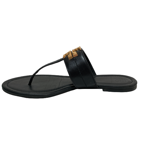 Tory Burch Black Leather 'Everly' Thong Sandals | Gently Used |