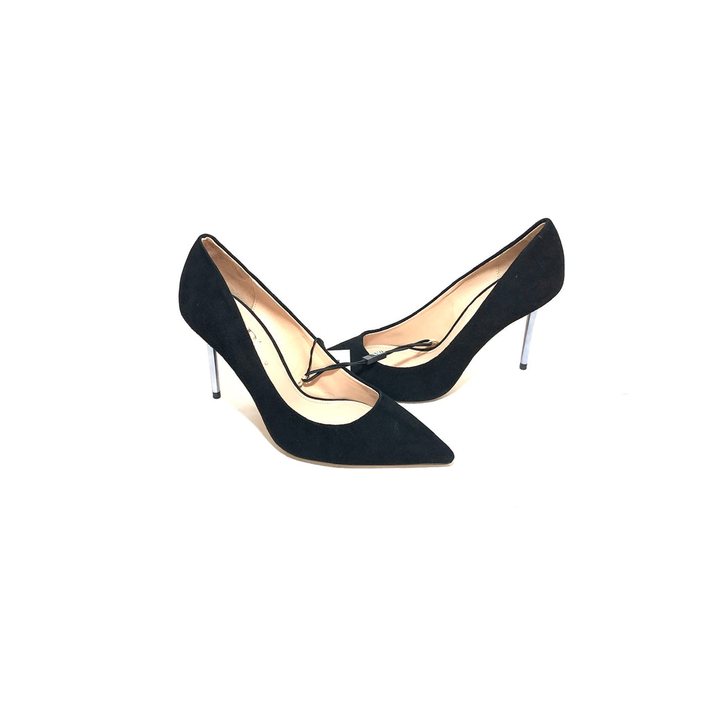 ZARA Black Suede Pointed Pumps | Brand New |