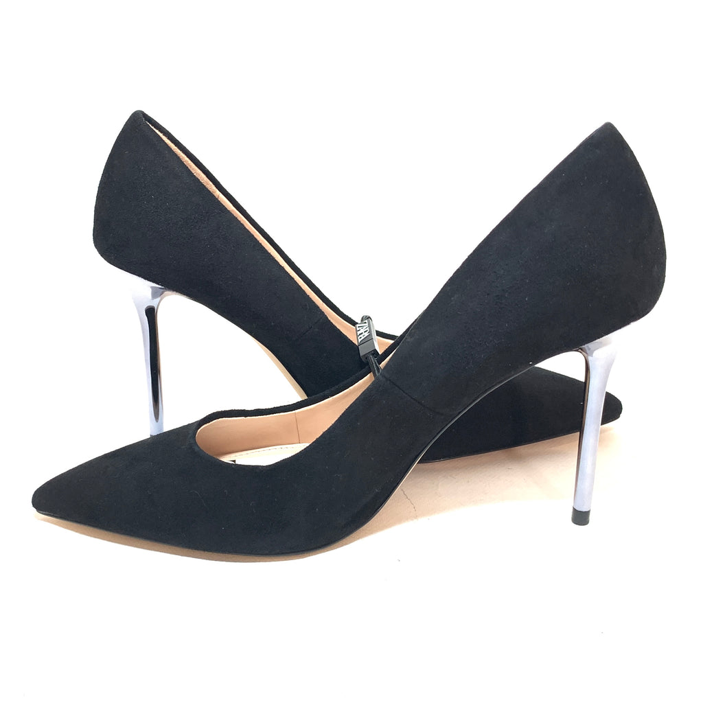 ZARA Black Suede Pointed Pumps | Brand New |