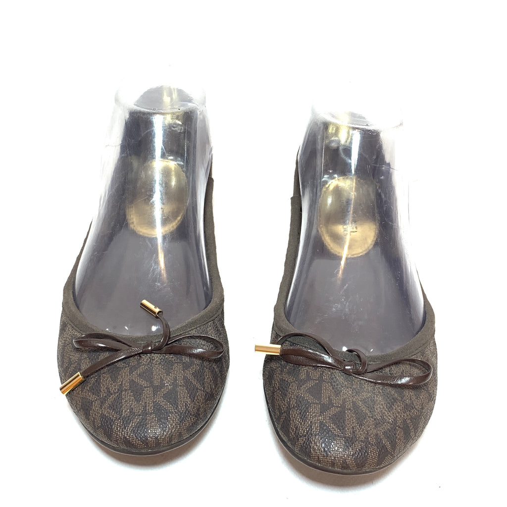 Michael Kors Brown Mini Logo City Ballet Flats | Gently Used |