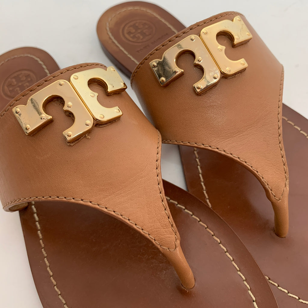 Tory Burch Tan Leather Sandals | Pre Loved |
