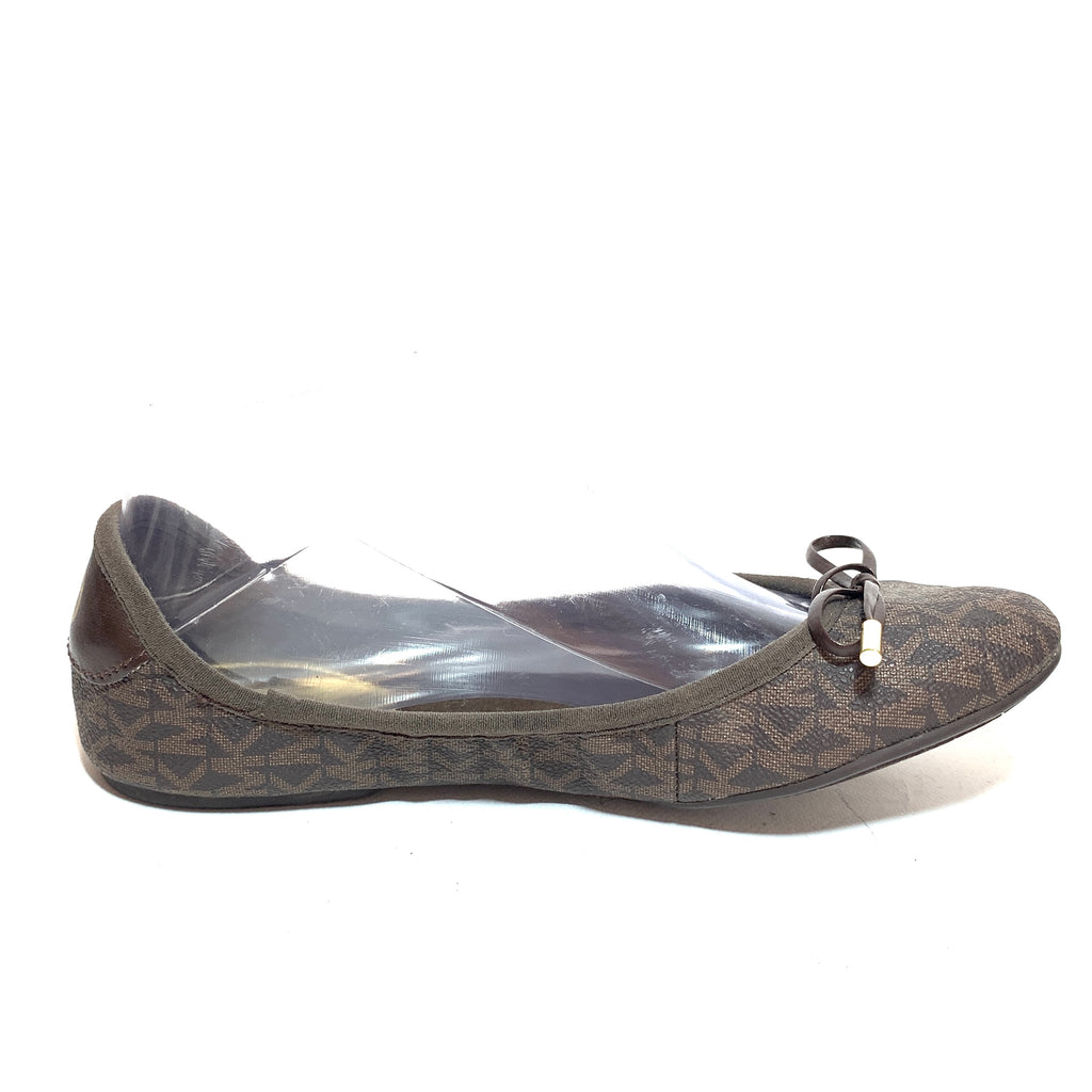 Michael Kors Brown Mini Logo City Ballet Flats | Gently Used |