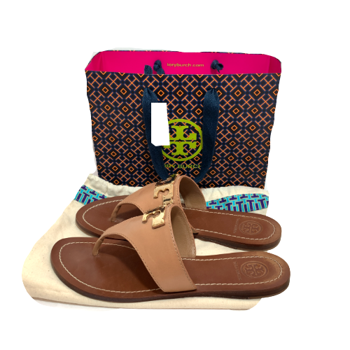 Tory Burch Tan Leather Sandals | Pre Loved |