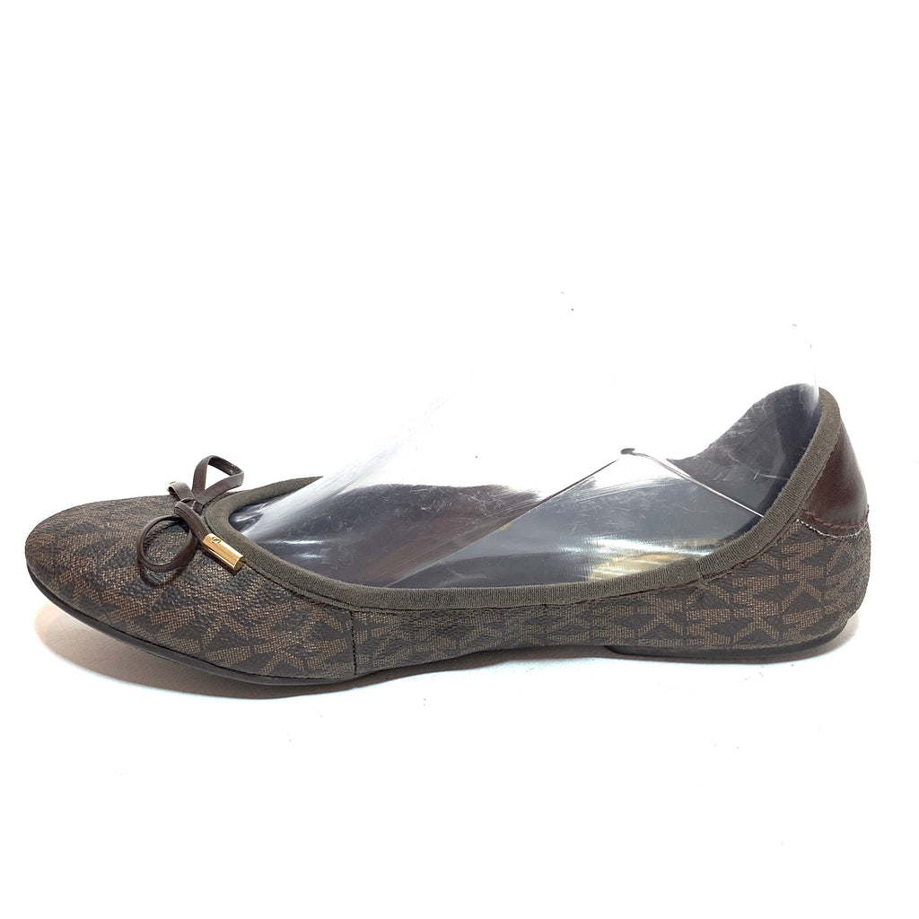 Michael Kors Brown Mini Logo City Ballet Flats | Gently Used |