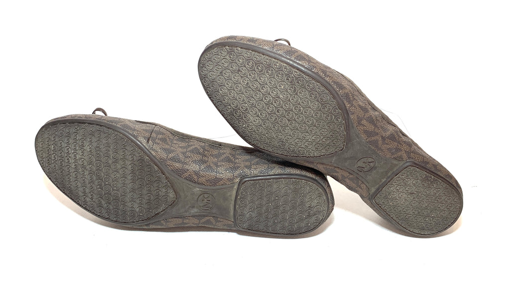 Michael Kors Brown Mini Logo City Ballet Flats | Gently Used |