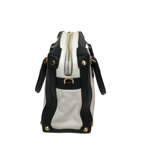 Michael Kors Black & White Leather 'Taryn' Satchel | Pre Loved |