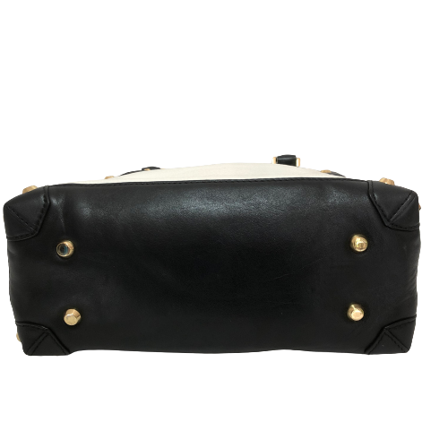 Michael Kors Black & White Leather 'Taryn' Satchel | Pre Loved |