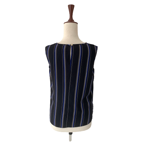 Tahari Black Striped Printed Sleeveless Top | Brand New |
