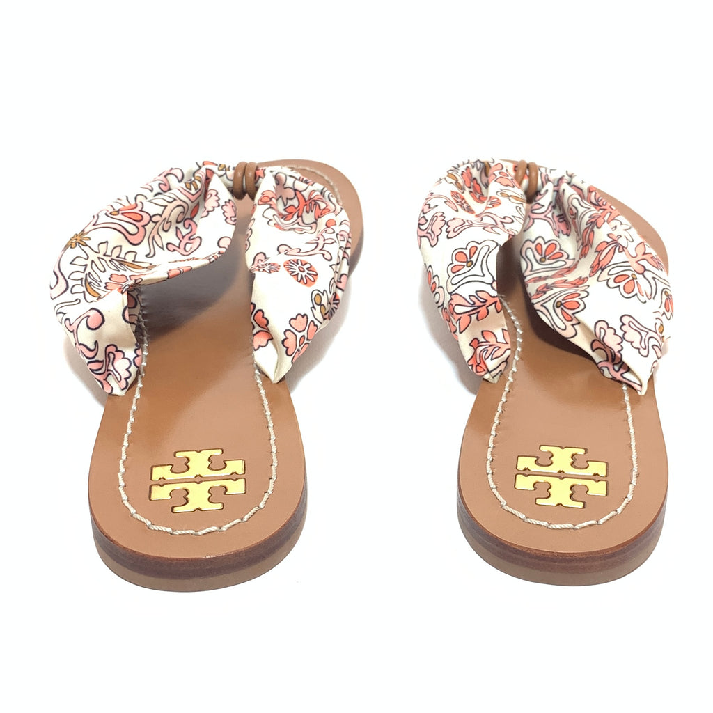 Tory Burch 'Carson' White & Pink Floral Print Sandals | Gently Used |