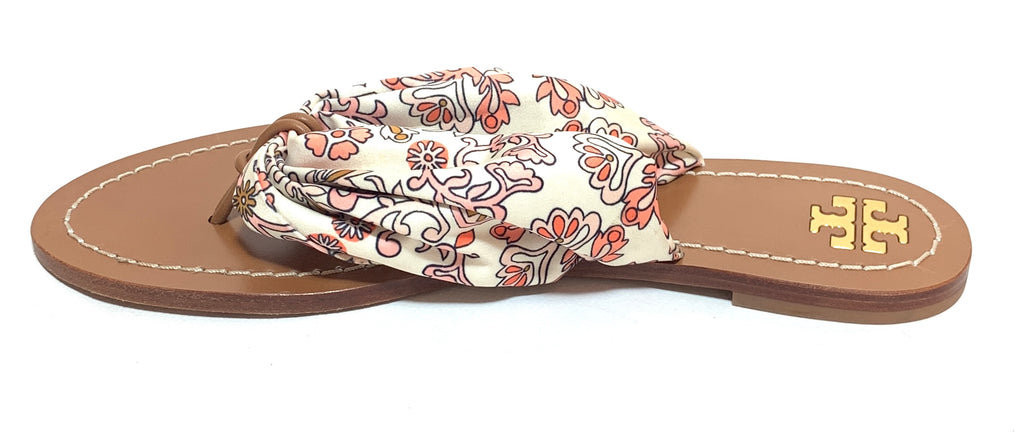 Tory Burch 'Carson' White & Pink Floral Print Sandals | Gently Used |