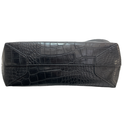 ZARA Black Croc-embossed Large Bag | Pre Loved |