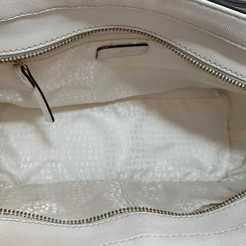 Kate Spade White & Grey Leather Tote | Pre Loved |