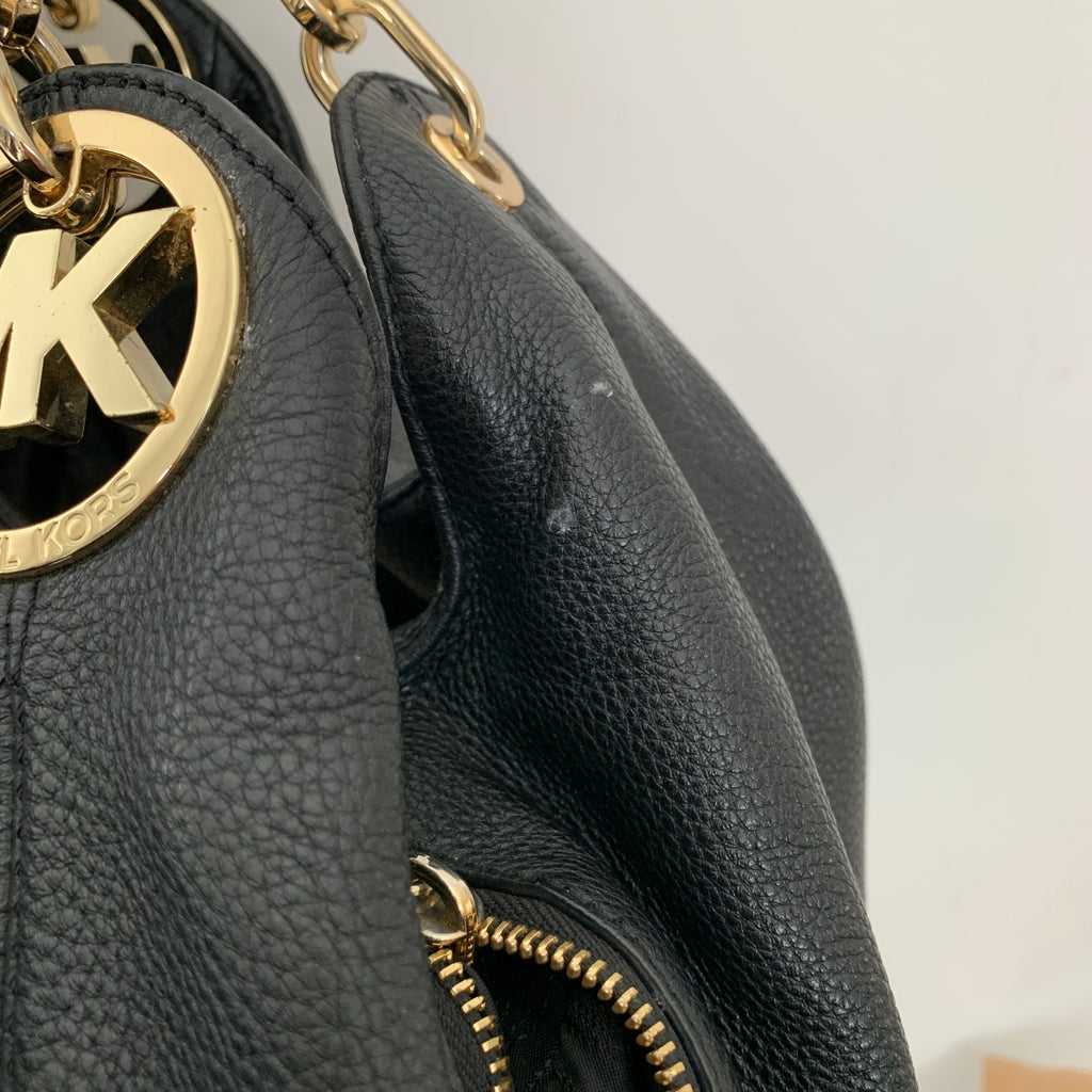 Michael Kors Black Leather Hobo Tote | Pre Loved |