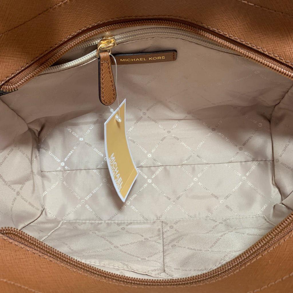 Michael Kors Vanilla Monogram Jet Set Travel Chain Shoulder Tote | Like New |