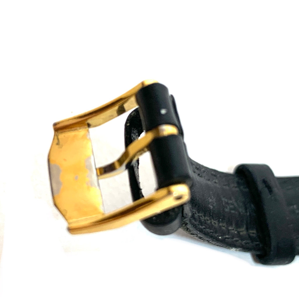 Movado Black & Gold 87 E4 0823 Leather Wristwatch | Pre Loved |