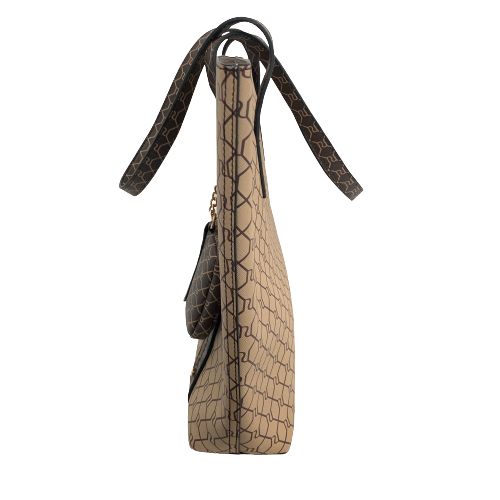 River Island Beige Monogram Shopper Tote Bag | Like New |