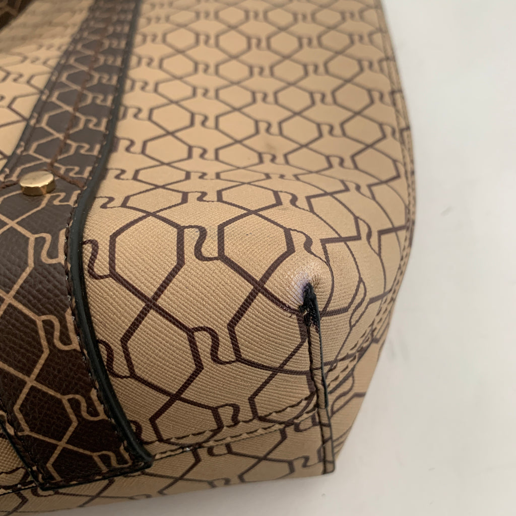 River Island Beige Monogram Shopper Tote Bag | Like New |