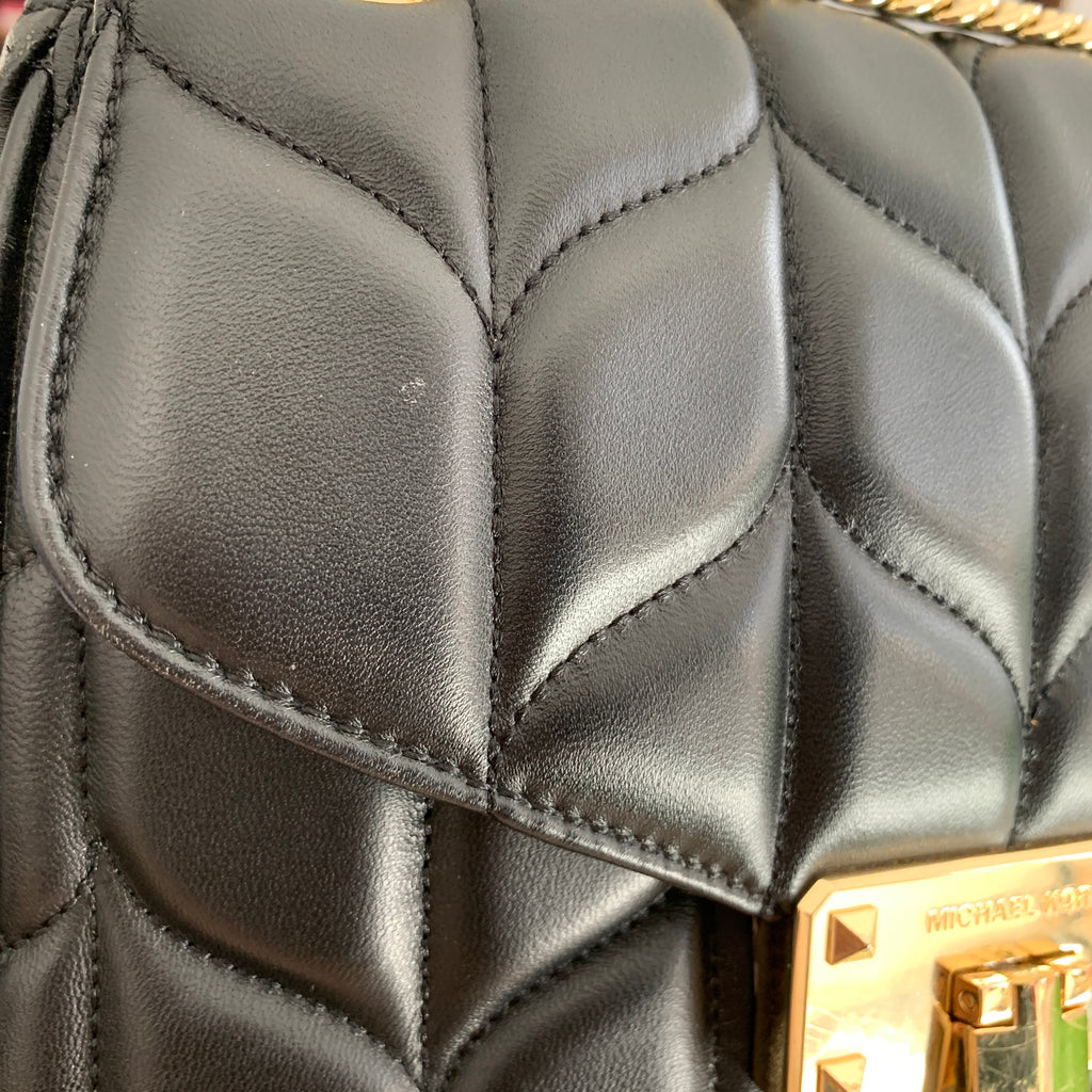 Michael Kors Black Leather 'Peyton' Shoulder Bag | Pre Loved |