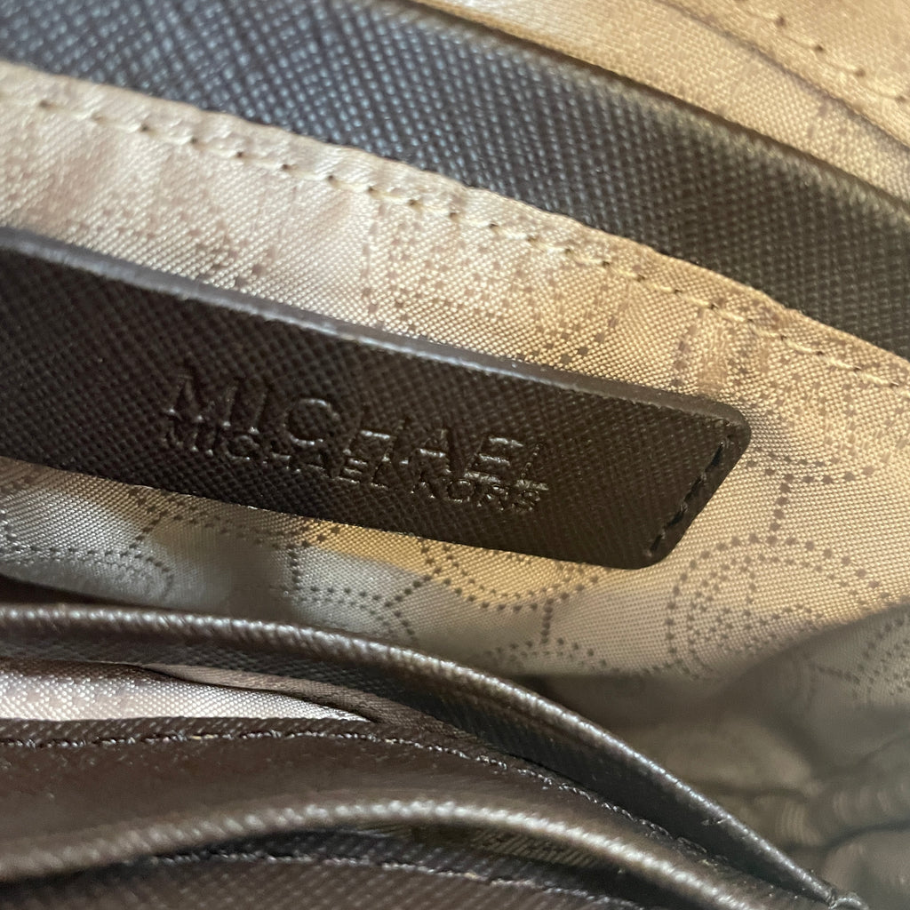 Michael Kors Brown Monogram Mini Crossbody Bag | Pre Loved |