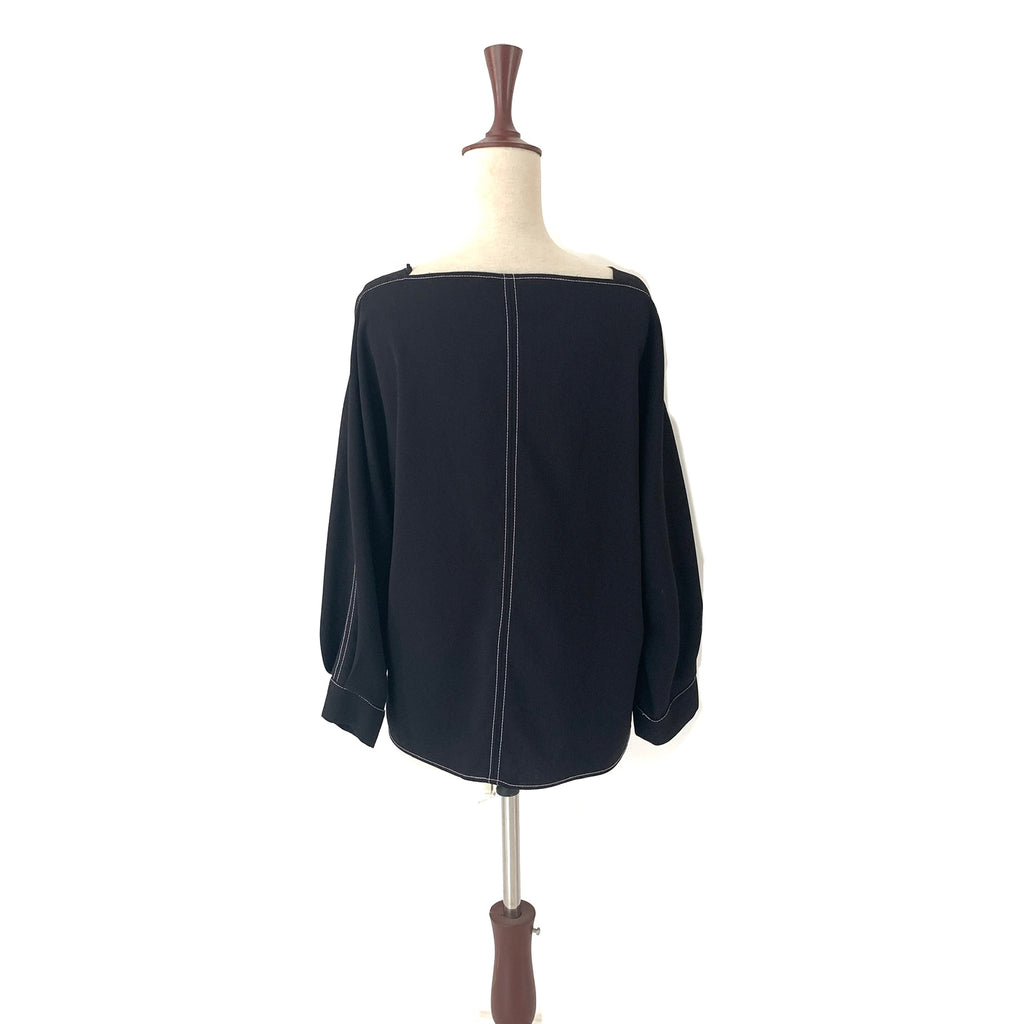 ZARA Black with White Stitching Top | Pre Loved |