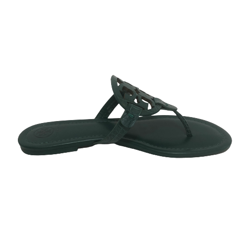 Tory Burch Emerald Green Tan 'Miller' Sandals | Gently Used |