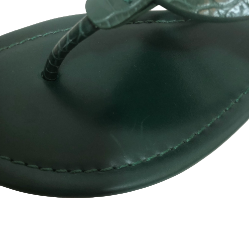 Tory Burch Emerald Green Tan 'Miller' Sandals | Gently Used |