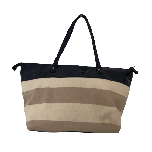 Tommy Hilfiger Beige & Navy Striped Tote | Pre Loved |
