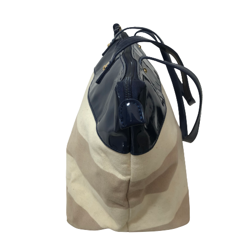 Tommy Hilfiger Beige & Navy Striped Tote | Pre Loved |