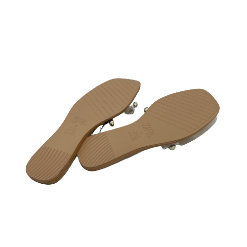 ZARA Clear Vinyl Gold Stud Slides | Brand New |