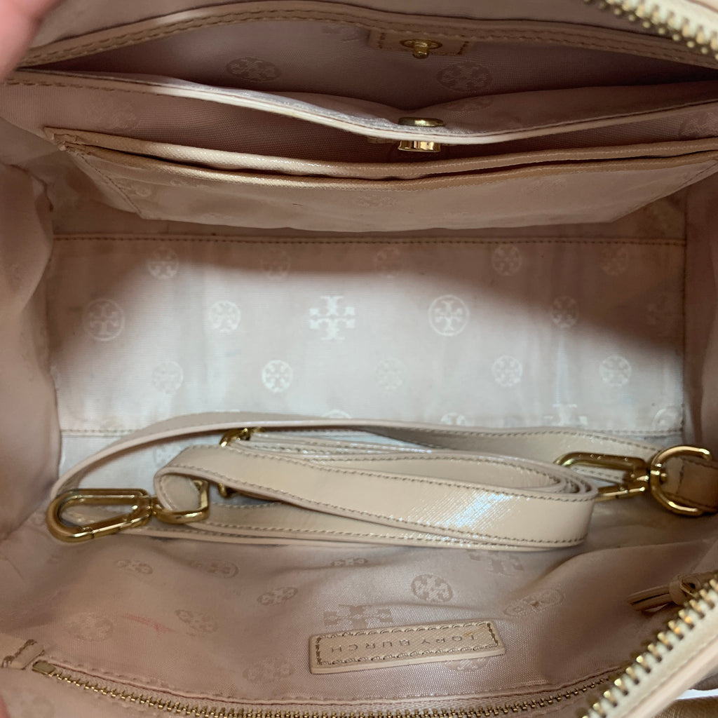 Tory Burch Nude Pink Bowling Bag Tote | Pre Loved |
