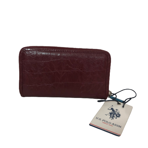 U.S Polo Association Maroon Ziparound Long Wallet | Brand New |