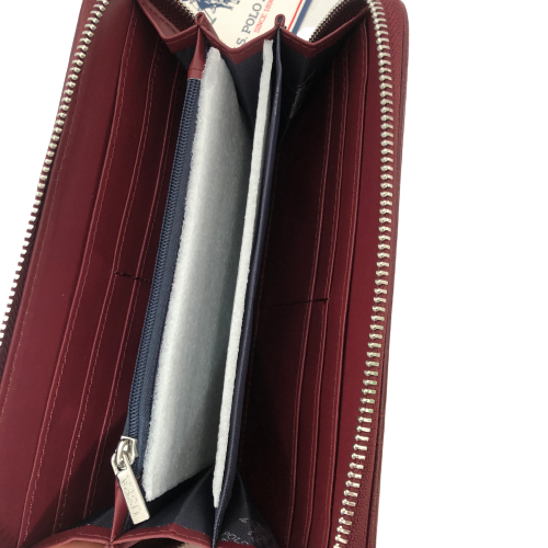 U.S Polo Association Maroon Ziparound Long Wallet | Brand New |