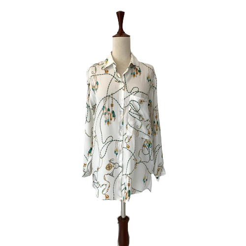 ZARA White Chain Print Tunic | Gently Used |