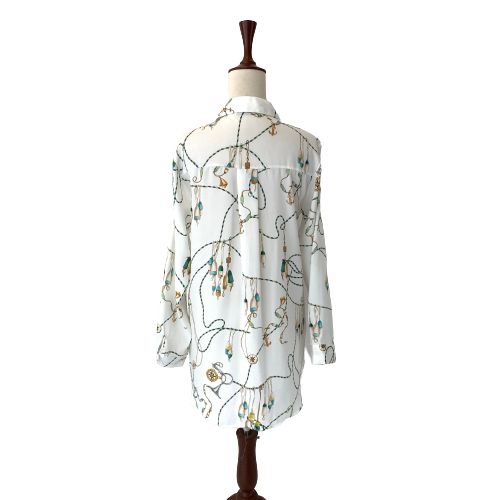 ZARA White Chain Print Tunic | Gently Used |