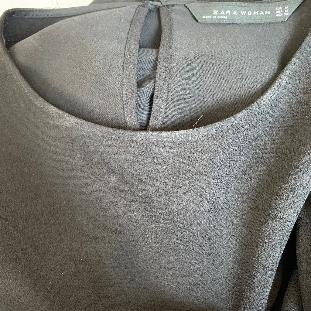 ZARA Black with Gold Embroidery Sequined Tunic | Gently Used |