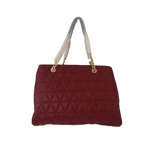 Michael Kors Maroon Leather 'Suzanna' Quilted Shoulder Bag | Brand New |