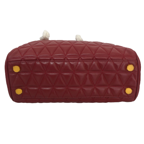 Michael Kors Maroon Leather 'Suzanna' Quilted Shoulder Bag | Brand New |