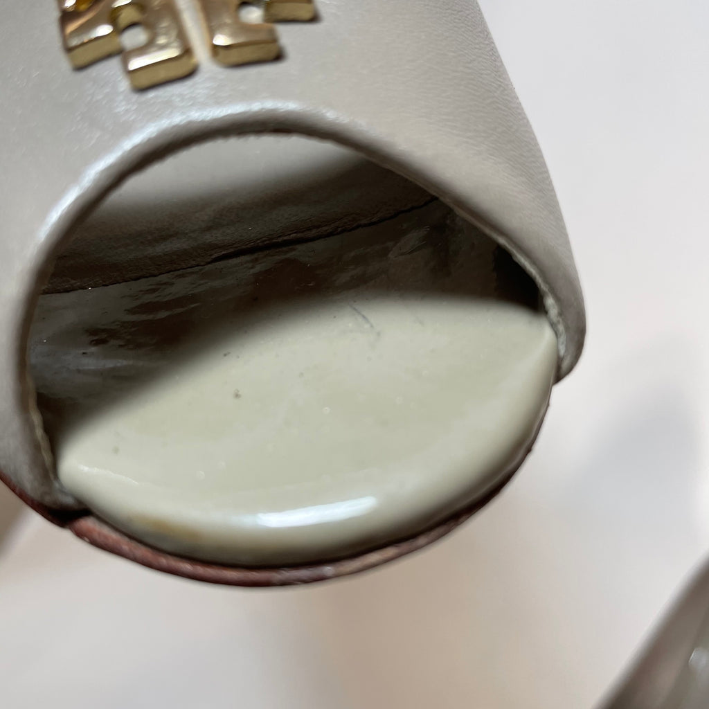 Tory Burch Grey 'Jolie' Peep-toe Wedges | Pre Loved |