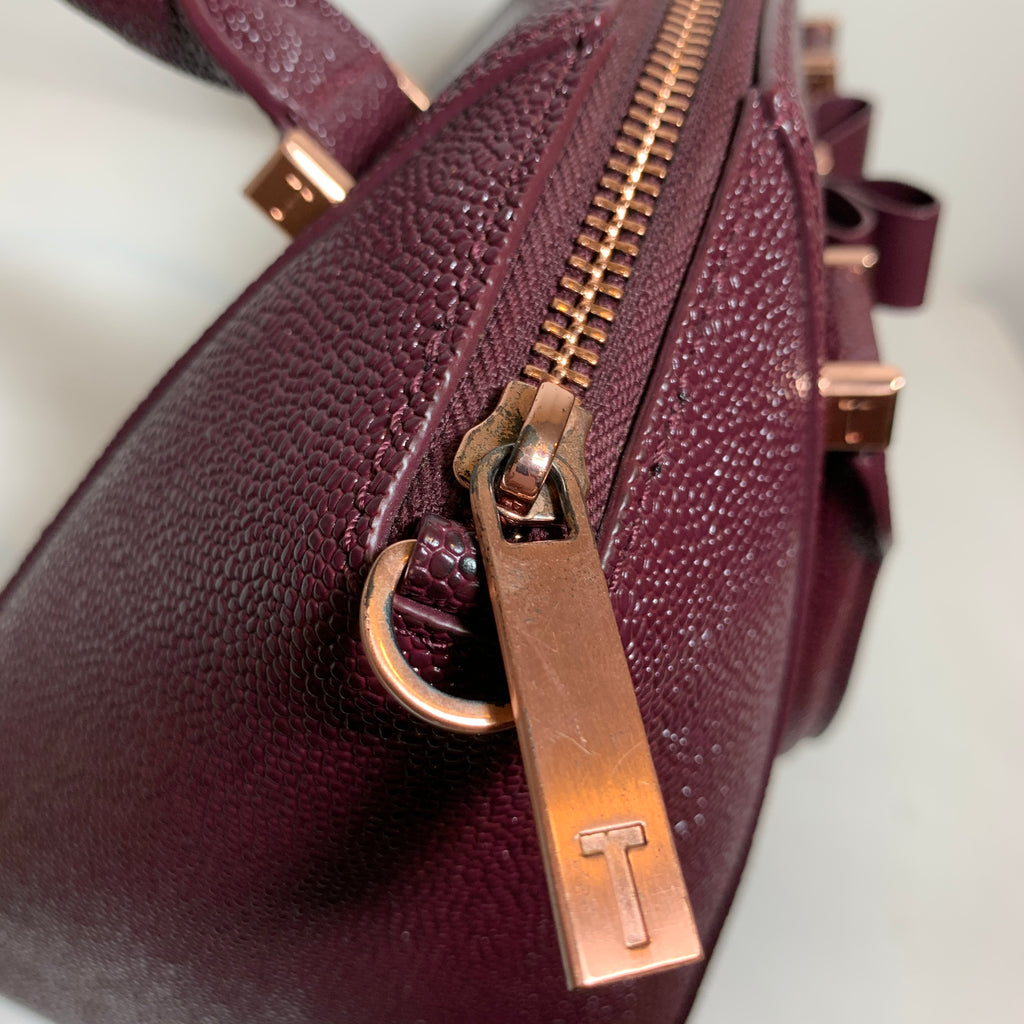 Ted Baker Purple Pebbled Leather Satchel | Pre Loved |