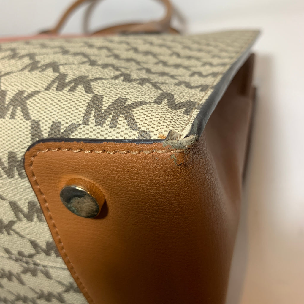 Michael Kors Monogram Center Strip 'Mercer' Satchel | Pre Loved |